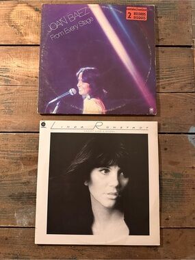 ⭐️ Joan Baez & Linda Ronstadt Vintage Vinyl Records